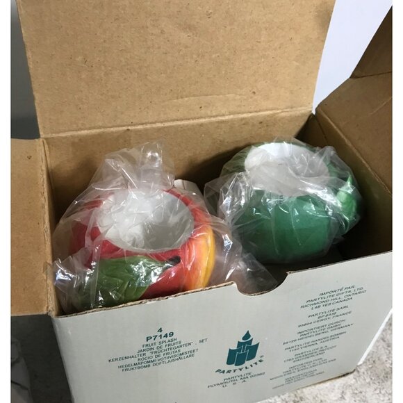 Partylite Fruit Splash Votive Candle Holder Set Of 4 - Apple Pineapple Orange & - Picture 10 of 14